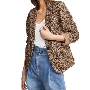 Nili Lotan Addison Leopard-print cotton-canvas blazer